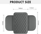 Stacool Upgraded Car Center Console Cover,Microfiber Leather Car Armrest Cover Cushion with 2 Storage Bags,Universal Car Armrest Storage Box (Gray)