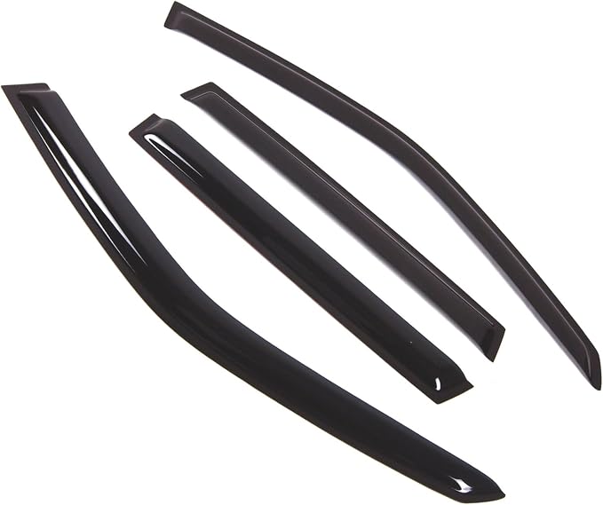 WD2-390 Dark Smoke 4 Pcs Set Window Visor (Outside Mount) Deflector Rain Guard Compatible with 2009-2013 Subaru Forester