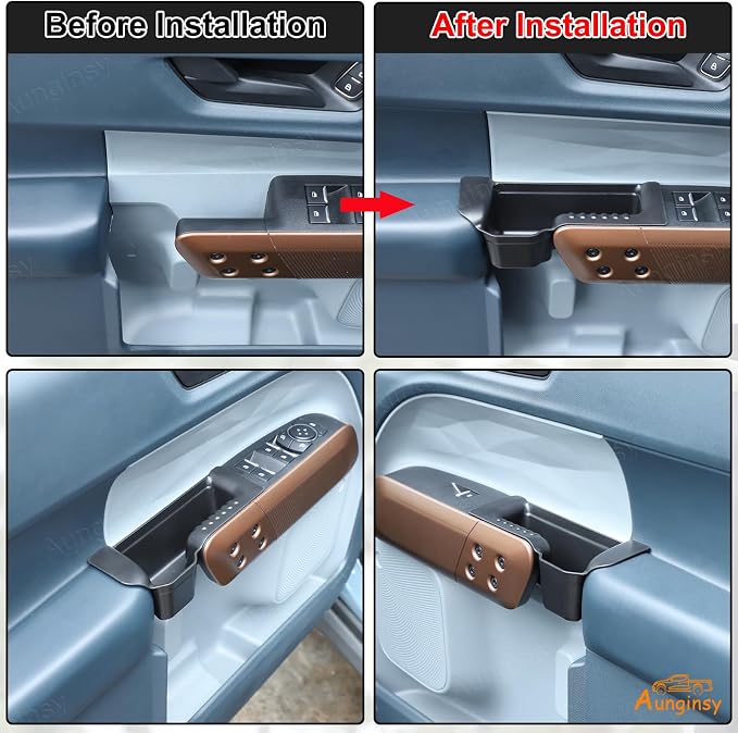 Car Door Handle Storage Organizer Compatible with Ford Maverick 2022-2025 2026, Front Rear Door Handle Armrest Insert Tray Glove Pallet Box Side Door Storage Box TPE Interior Accessories