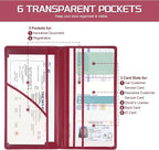 1Pack Car Registration and Insurance Holder,Car Document Holder for Cards License with Magnetic Shut,Vehicle Glove Box Car Organizer for Documents, Cards, License(Rose red)