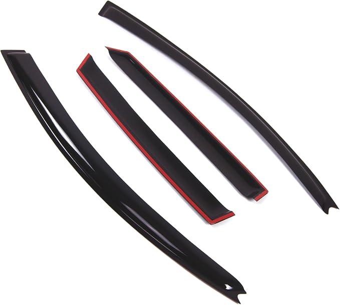 Outside Mount Window Vent Visors Rain Guards Compatible with Mazda Mazda3 Hatchback 2004-2009 | Side Window Wind Deflectors Rain Shields | Smoke Tinted, 4 Pcs Set, DGWV-303