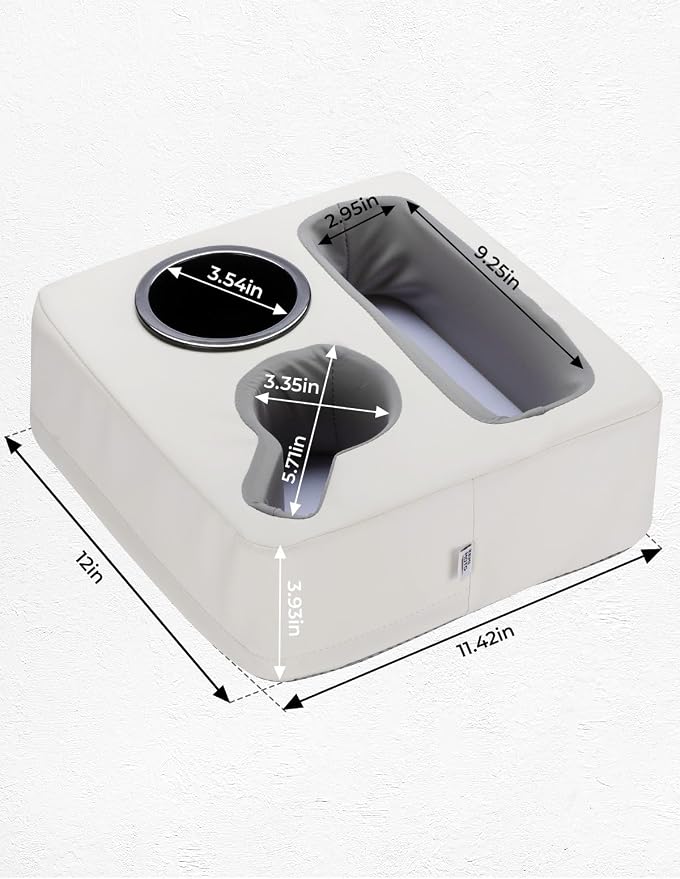 Back Seat Cup Holder for Car, Couch Cup Holder, Car Truck Boat Organizer, Couch Sofa Bed Expander Tray Holds Drinks, Snacks, Remote, Cell Mobile Phone (White)