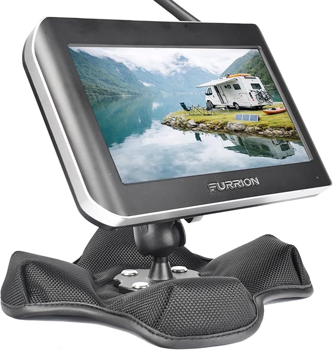 for Furrion 5″ & 7″ Camera Monitor Mount, RV Beanbag Dashboard Holder with 1" Ball Adjustable Aluminum Arm, Anti-Slip Base, No Drill Mount for Truck Trailer Backup Systems