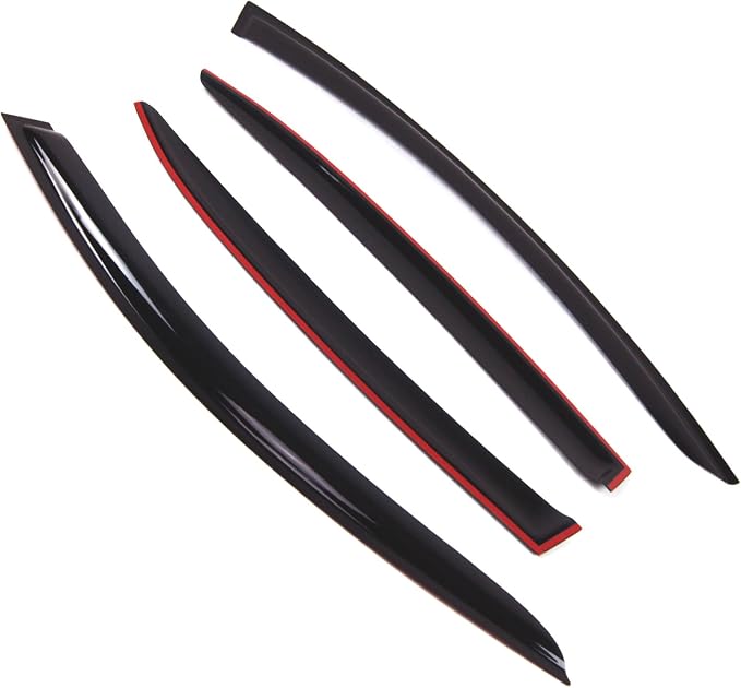 Outside Mount Window Vent Visors Rain Guards Compatible with Mazda Mazda3 Sedan 2014-2016 | Side Window Wind Deflectors Rain Shields | Smoke Tinted, 4 Pcs Set, DGWV-772