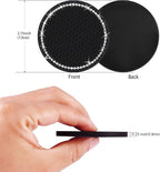 4PCS 2.75 Inch Bling Auto Car Cup Holder Insert Coasters Silicone Anti-Slip Crystal Rhinestone Drink Car Cup Mat, Universal Vehicle Interior Accessories for Women Girls (Black)