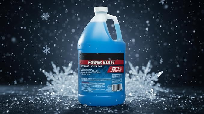 (6 Gallons) - Power Blast Windshield Washer Fluid, -20°F Protection, Blue, 1 Gallon Jug, Ready to Use (6 GALLONS, Blue Power Blast -20°F)
