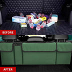 Car Trunk Organizer, Backseat Hanging Large Storage with Adjustable Straps,Waterproof PVC Collapsible Cargo Bag, Car Interior Accessories for Auto SUV MPV (Green)