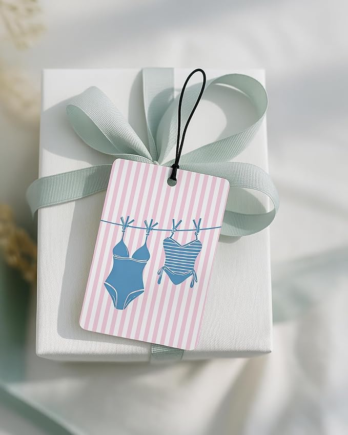 Pink and Blue Beach Car Air Freshener 4 Pcs Coconut Scented, Coastal Bikini Pearl Shell Car Accessories Mirror Decor for Women, Girly Beachy Hanging Air Freshener for Cars Closet Drawer Books