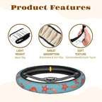 Steering Wheel Cover Accessories Neoprene Cover, Breathable Non-Slip Easy to Install Suitable for Women Men, 14.5-15.5 Inch for Car SUV Van Truck Universal - Seafood