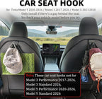 Car Seat Hook for Tesla Model Y & Model 3 2017-2026 (not for Performance 2017-2026/Standard 2026),Headrest Hooks for Tesla Accessories,Purse Hook,Car Seat Back Organizers,ABS Materials(2 Pack-Black)