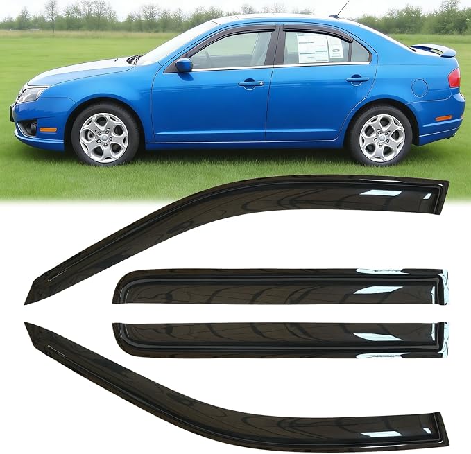 4pcs Out-Channel Window Rain Guard for 2007-2012 MKZ/Fusion | 2006 Lincoln Zephyr, for 2006-2011 Milan, Side Window Wind Deflector, Nice Looking Window Visors for Cars, 94550