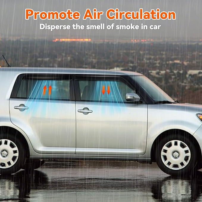 Rain Guards Compatible with 2008-2015 Scion xB, Tape-On Side Window Visor Wind Deflector Vent Visors Car Accessories 4pcs