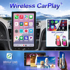 10.4" Rotatable Single Din Car Stereo Touchscreen Radio Wireless CarPlay Android Auto, Bluetooth 5.2 WiFi6 HD 1280 * 800 IPS Display with Backup Camera