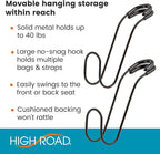 Unbreakable Car Bag Hooks - Large Car Seat Hooks for Purse, Backpack, Coats, Hats and Heavy Bags up to 40 lbs - Secure Attachment Fits All Headrest Posts, 6-Pack