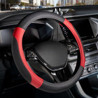 Car Steering Wheel Cover, Microfiber Leather Steering Wheel Covers with Anti-Slip Lining, Breathable Elastic Car Steering Wheel Protector, Universal Standard Size 14-15 inch