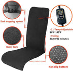 Foldable & Washable Fabric Heated Seat Cushion with Temperature Control & Timer - Whole Back Heating - for Office/Home Use