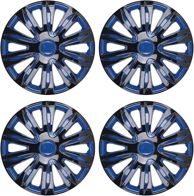 4-Pack 16 Inches Wheel Rim Cover Hubcaps,Redesign Fashion Style Replacement Hubcaps,Car Truck SUV Hub Accessories, Blue&Black
