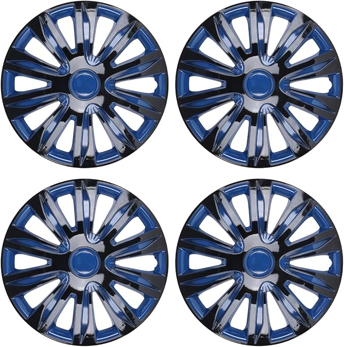 4-Pack 17 Inches Wheel Rim Cover Hubcaps,Redesign Fashion Style Replacement Hubcaps,Car Truck SUV Hub Accessories,Blue&Black