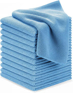 Microfiber Cleaning Cloths (Value Pack of 12) - Size 12 x 12 Inches, Highly Absorbent Cleaning Rags, Lint Free, Reusable and Washable, Microfiber Towels for Cars