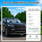 Car Windshield Sun Shade, Universal Fit Full-Size SUV Pickup MVP, Cool Gray | 63 x 33.86" Large Windshield Cover, Foldable Front Window Sunshade, UV Heat Protection, Cute Eyes Series