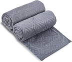 Large Microfiber Bath Towels Set of 2, 30" x 60", Oversized, Soft, Super Absorbent,Fast Drying, Perfect for Shower, Sauna,Gym, Sports,Travel, Fitness, Yoga - Grey Diamond Pattern