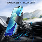 Phone Mount for Car Vent [Upgraded Metal Clip] Cell Phone Holder Car Hands Free Cradle in Vehicle Car Phone Holder Mount for Smartphone, iPhone, Cell Phone Automobile Cradles Universal