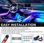 Dreamcolor LED Neon Car Interior Bluetooth Lights Strip with Remote & APP Control, Footwell Under Dash RGB Chasing Inside Light Kits, Cigarette Adapter for Vehicle Internal Trucks SUV UTV ATV