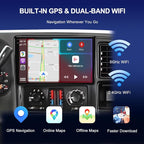 9'' QLED Car Stereo for Chevy Tahoe Suburban 2003-2006 Carplay Android Auto | 4+64G Touch Screen Aftermarket Car Radio with GPS Navigation, AHD 1080P Backup Camera, 5G WIFI, Bluetooth, FM AM RDS Radio