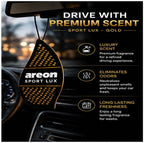 Sport Lux GOLD - Hanging Cardboard Air Freshener for Car, Home & Office - Premium Cologne Perfume with Natural Fragrances - Long Lasting, Fresh, Luxurious Scent - Stylish Design, Pack of 3