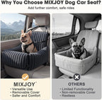 Dog Car Seat for Small/Medium Dogs up to 25 lbs, Multi-Functional Dog Carrier for Car with Detachable Washable Cover, Pet Travel Bed with Clip-On Safety Leash, Grey