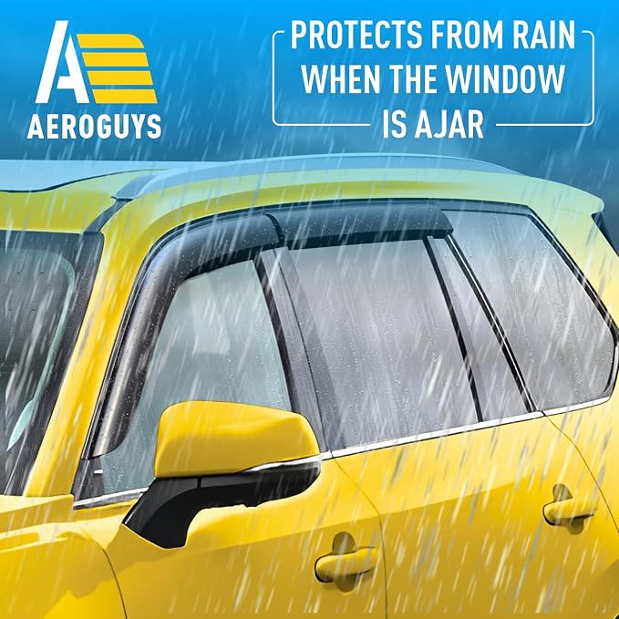 Extra Durable Window Deflectors Tape-On Window Visors Rain Guards Fit for Toyota Grand Highlander 2024-2026, Sun Visors, Wind Vent for Shades, Exterior Car Accessories - 4pcs. AG0879