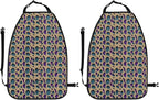 Kick Mat Back Seat Protector for Car 2 Pack Extra Large Car Back Seat Cover with 3 Storage Pockets Waterproof Seat Back Protector Repetition and Pattern Backseat Car Organizer for Trucks SUV