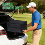 Golf Trunk Organizer 2 Layer with Separate Compartment for 2 Pair of Shoes, Golf Bag Storage for Car, Waterproof,Trunk Locker for Balls, Tees,Gloves