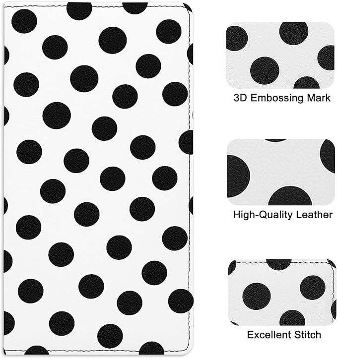 Premium Car Registration & Insurance Card Holder with Magnetic Shut, Vehicle Glove Box Car Organizer - For Documents, Cards, License (Polka dots)