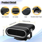 Car Heater - Portable Heaters for Vehicle, 12V 200W Plug in Cigarette Lighter Heaters, Windshield Defroster Window Demister, Auto Defogger With 360°Heating and Cooling for All 12 Volt Vehicles