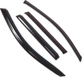 WD2-659 Dark Smoke 4 Pcs Set Window Visor (Outside Mount) Deflector Rain Guard Compatible with 2008-2013 Toyota Highlander