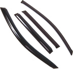 WD2-659 Dark Smoke 4 Pcs Set Window Visor (Outside Mount) Deflector Rain Guard Compatible with 2008-2013 Toyota Highlander