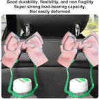 Mandark 2PCS Car Seat Headrest Hooks, Cute Bow Vehicle Hooks for Purses and Bags, Auto Purse Hook Hanger Interior Decoration Accessories, Universal for SUV, Sedan, Truck (Pink Line)