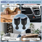 2 PCS Car Interior Detailing Brush, Auto Car Dusting Brushes, Soft Bristles Duster Removal Cleaning Tool for Dashboard Interior, Exterior, Skylight, Leather, Dust Brush, Black & White