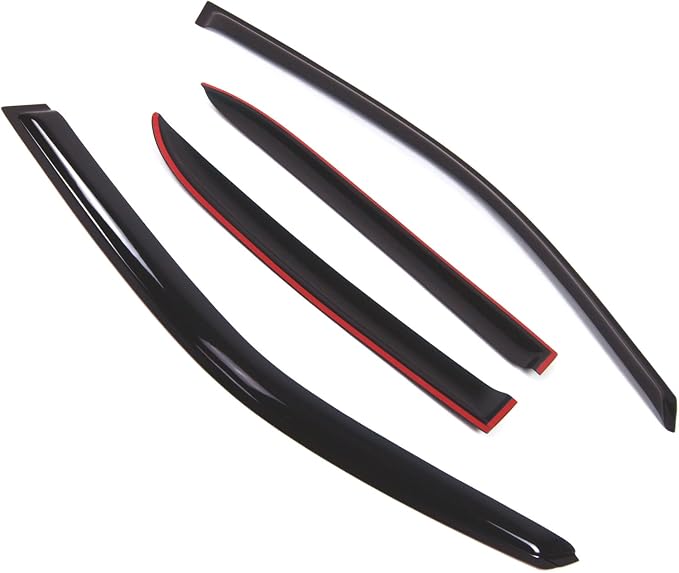 WD2-767 Dark Smoke 4 Pcs Set Window Visor (Outside Mount) Deflector Rain Guard Compatible with 2011-2016 Chrysler 300 300C