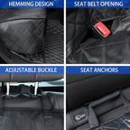 Dog Car Seat Cover for Back Seat, Waterproof Dog Bench Seat Pad Compatible for Armrest & Seat Belt, Universal Nonslip Durable Soft Pet Backseat Protector for Cars Trucks & SUVs (Black)
