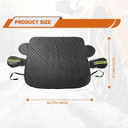 Car Windshield Snow Cover with Side Mirror and Hook, Winter Magnetic Windshield Sun Shade Foldable, Windshield Cover for Ice and Snow, Fit for Small Sedan, Compact SUV, (58"x47") Black