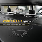 Headrest Hooks for Car, 10KG Ultra High Load Bearing Alloy Concealable Swivel Buckle Design Headrest Pole Hook, Seat Headrest Storage Accessory, SayGoodbye to The Messy Space！ (Black)