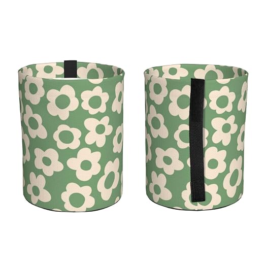 Vintage Groovy Flowers Car Trash Can Small Portable Car Garbage Bag for Back Front Seat RV's Camping Accessories