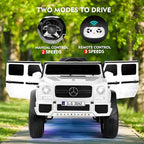 JOYLDIAS Kids Ride On Cars, Licensed Mercedes-Benz Maybach G650S, 12V7AH Battery Powered Toy Electric Car for Kids W/LED Underglow Lights, Remote Control,2 Motors, 3 Speeds,Music,Bluetooth,Horn, White