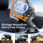 for MagSafe Car Mount, [3-Axis Adjustable] Vacuum Magnetic Phone Holder, Replaceable Suction Cup (Dashboard/Windshield), 360° Rotation, Foldable, for iPhone 17-12 Pro/Max/Plus, Carbon-Fiber