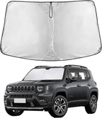 Windshield Sunshade Compatible for Jeep Renegade 2015-2022 2023 2024, Sun Visor for Front Windshield & Window Sun Shade Cover, UV Heat Blocker & Protector, Car Accessories