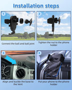 PZK Car Phone Mount for Toyota Tundra 2014-2021 Accessories Custom Air Vent | Auto Lock Car Phone Holder for Tundra Hands Free 360° Rotation One Button Release Fixed Clip Phone Cradles for All phone