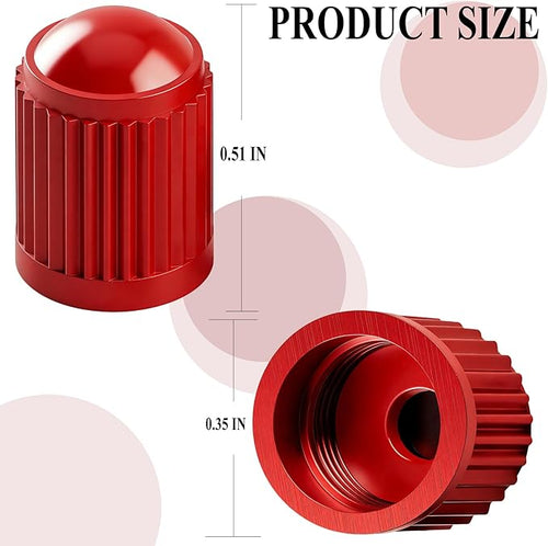 15PCS Plastic Tire Valve Stem Caps, Corrosion Resistant, with O Rubber Ring, Airtight Seal Heavy Duty Dustproof Tire Valve Stem Covers for Cars, SUV, Trucks, Bikes, Motorcycles, Bicycles(Red)