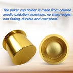 GSE Games & Sports Expert Jumbo Aluminum Cup Holder, Drop-in Cup Holder for Casino Poker Tables, Work Desks, Boats, RVs, Cars & Trucks (Gold, 2-Pack)
